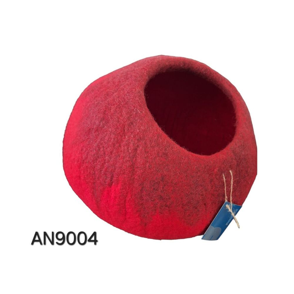 Pet accessories - AN9004 - Cat cave red. - FELTGHAR - HANDMADE WITH LOVE