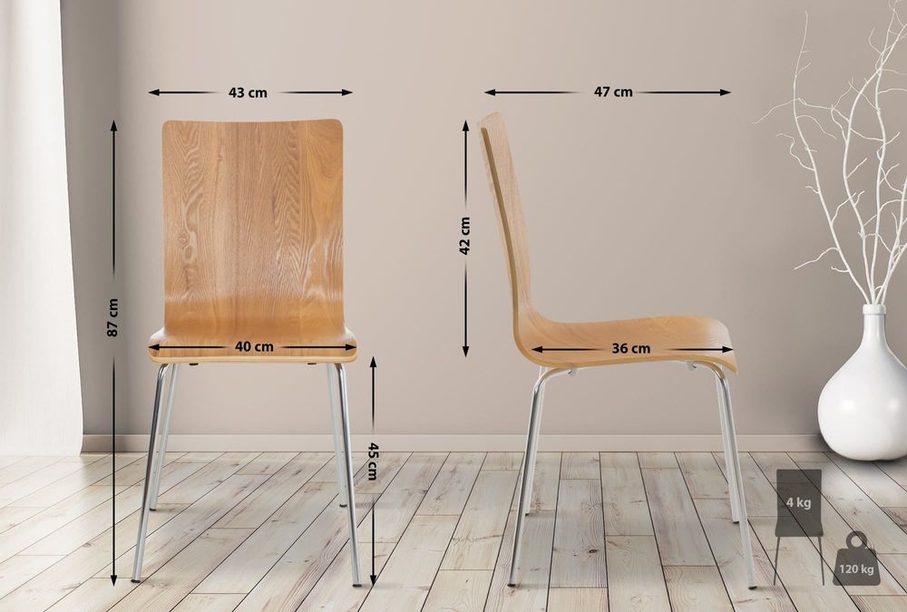 Office seating - Pepe wood and metal visitor chair - Oak - VIBORR
