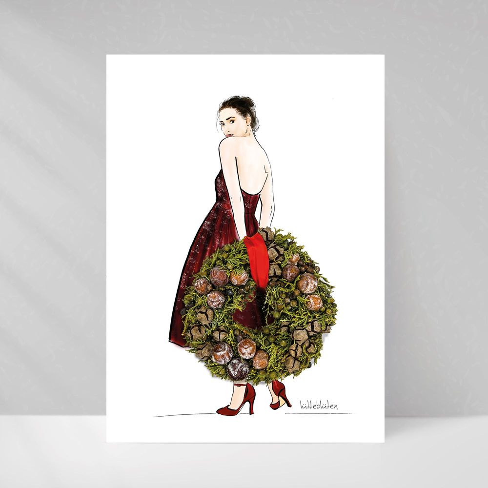 Autres décorations de Noël - Carte avec enveloppe | Carte de Noël | Couronne de Noël - LUETTEBLUETEN