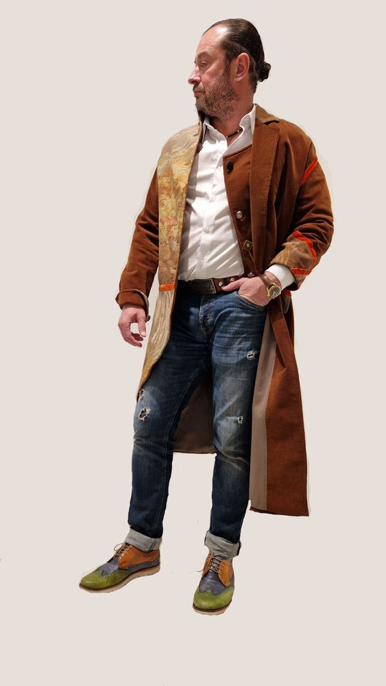 Prêt-à-porter - Le même Munchausen. Cardigan original avec tapisserie vintage. - VLADA DIZIK KOSHKIN DOM
