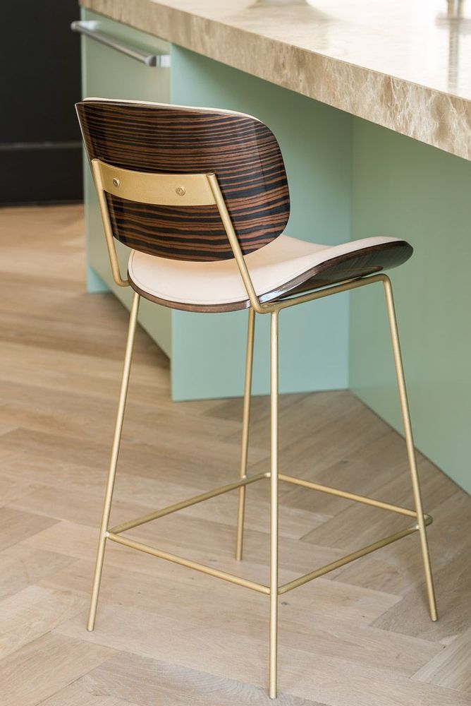 Tabourets pour collectivités - Esco tabouret de bar doré- ébène - ARIANESKÉ