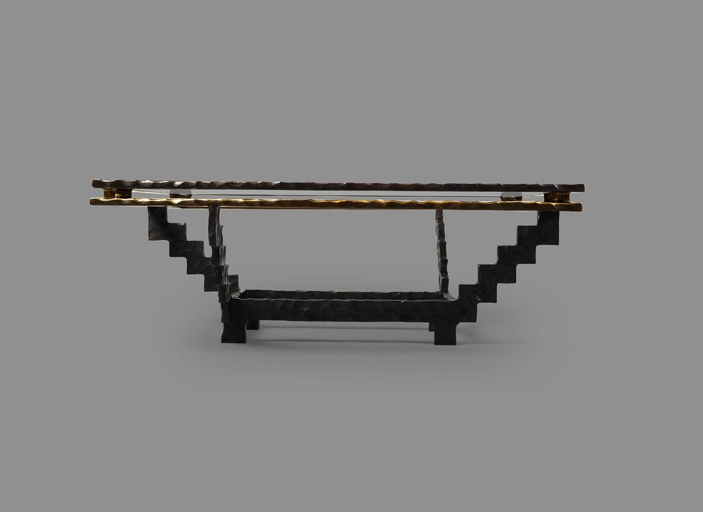 Tables basses - Table basse Ziggourat en bronze coulé - EAGLADOR