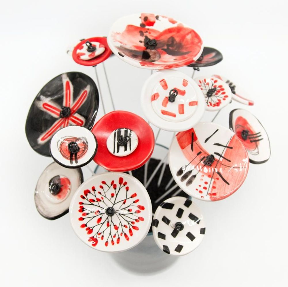 Objets de décoration - Bouquet de fleurs en céramique - ZENA