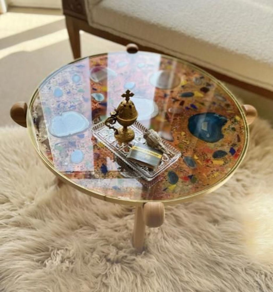 Autres tables - Table en verre kaléidoscope en agate - ANTHOLOGIST