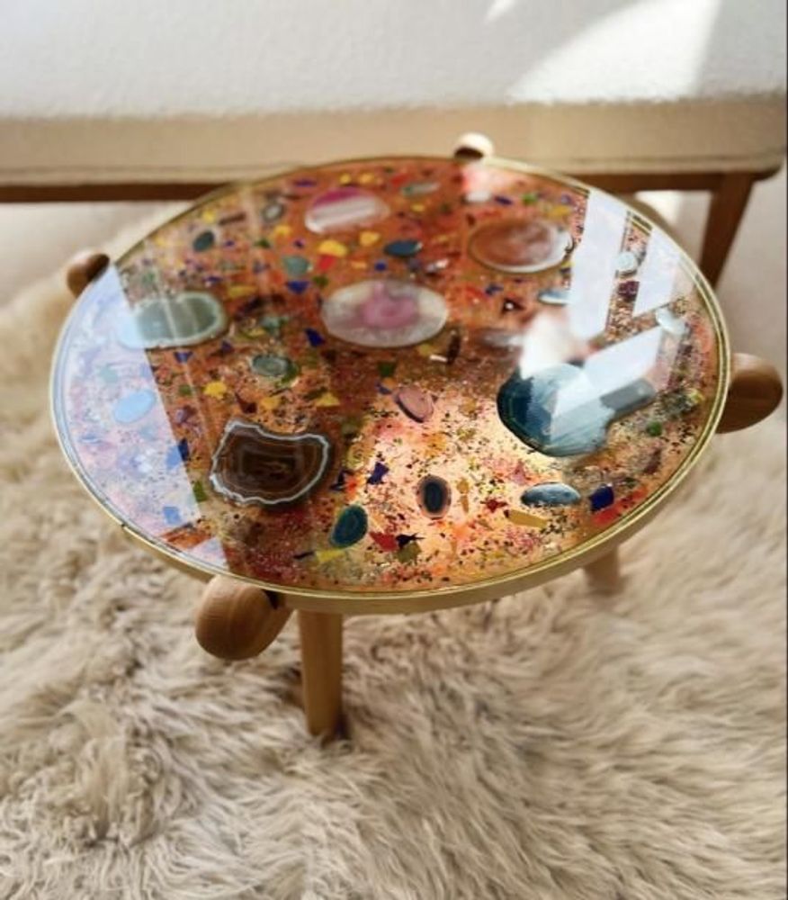 Autres tables - Table en verre kaléidoscope en agate - ANTHOLOGIST