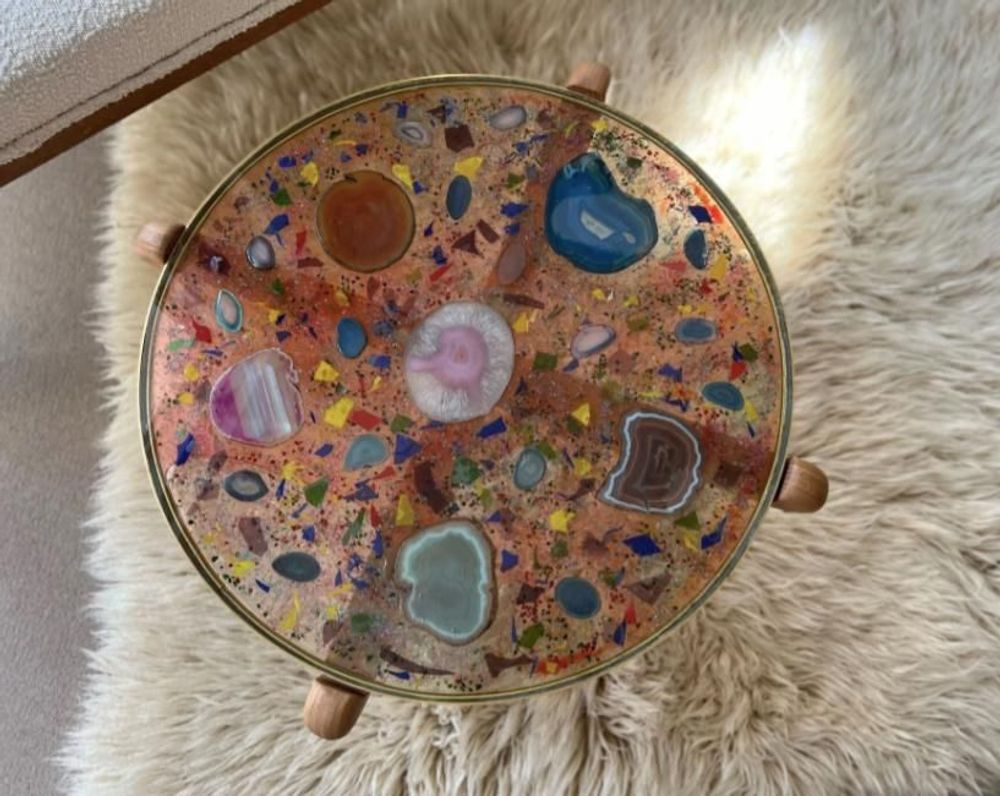 Autres tables - Table en verre kaléidoscope en agate - ANTHOLOGIST