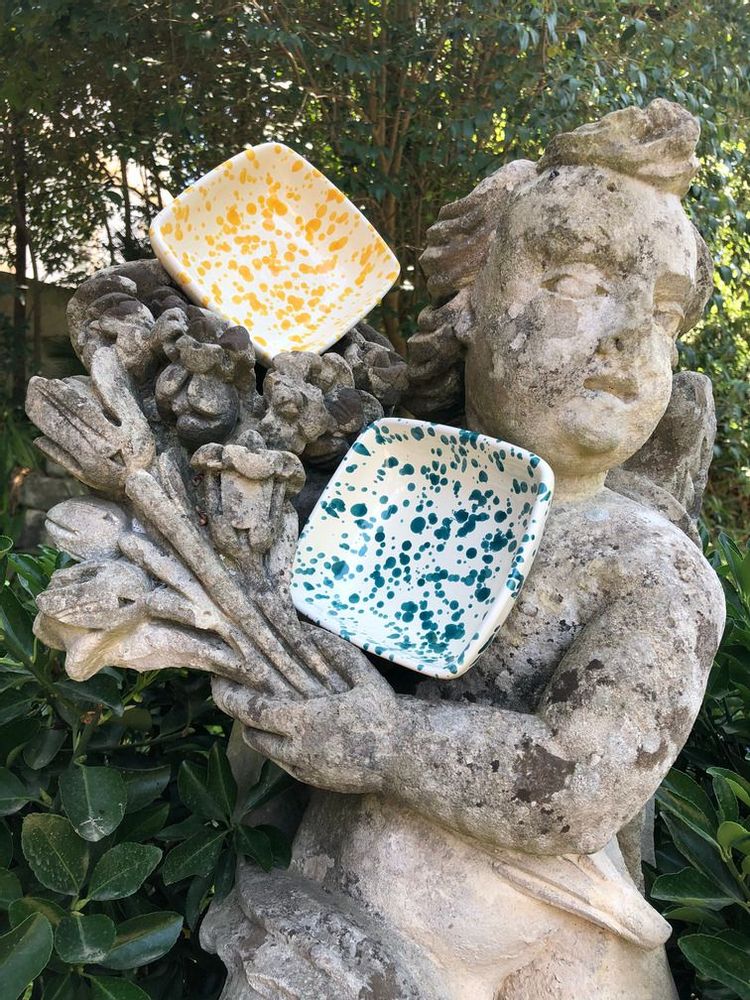 Design objects - Square Bowl cm. 13x13 - Splashed Line - LOLIVA FOOD MOOD