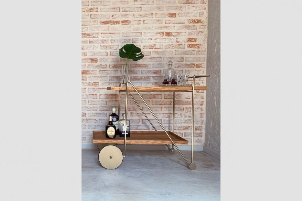 Chariots - "JORGE" CHARIOT BAR / BUFFET À BOISSONS - ALESSANDRA DELGADO DESIGN
