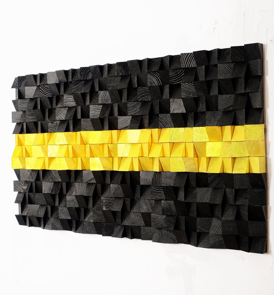 Autres décorations murales - "Chemin Doré : Sculpture Murale en Bois de Qualité Supérieure Fait Main Édition Limitée" 140CMX70CM - ARTDESIGNA