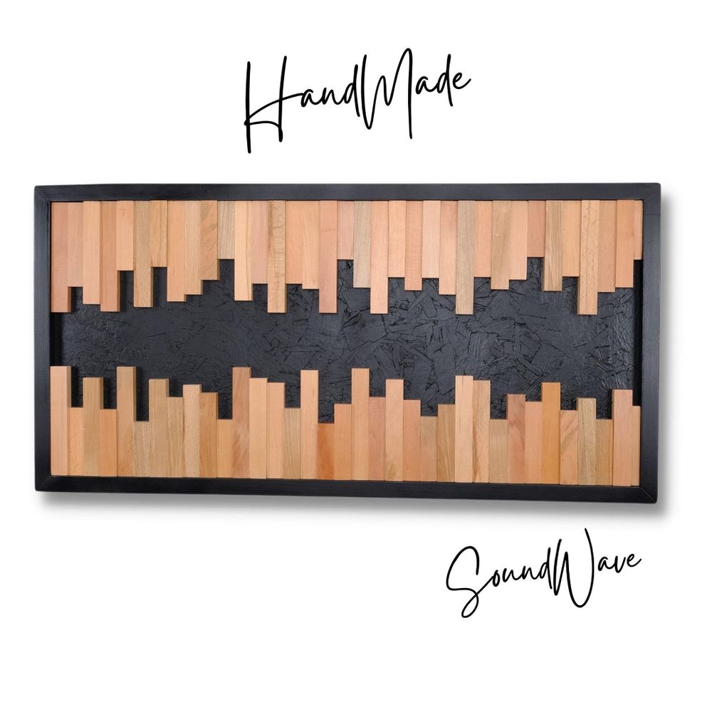 Autres décorations murales - "Onde Sonore : Sculpture Murale en Bois de Qualité Supérieure Fait Main Édition Limitée" 110CMX55CM - ARTDESIGNA