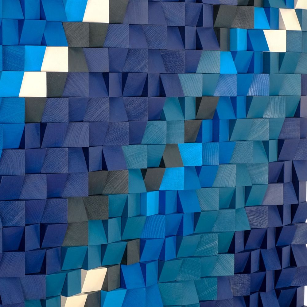 Other wall decoration - "Blue River: Premium Wood Handmade Wall Sculpture Limited Edition" 100CMX100CM - ARTDESIGNA