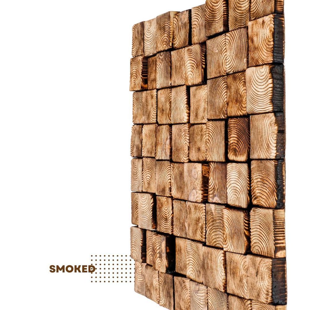 Autres décorations murales - "Sculpture Murale Fumée Marron : Édition Limitée en Bois de Qualité Supérieure Fait Main" 100CMX100CM - ARTDESIGNA