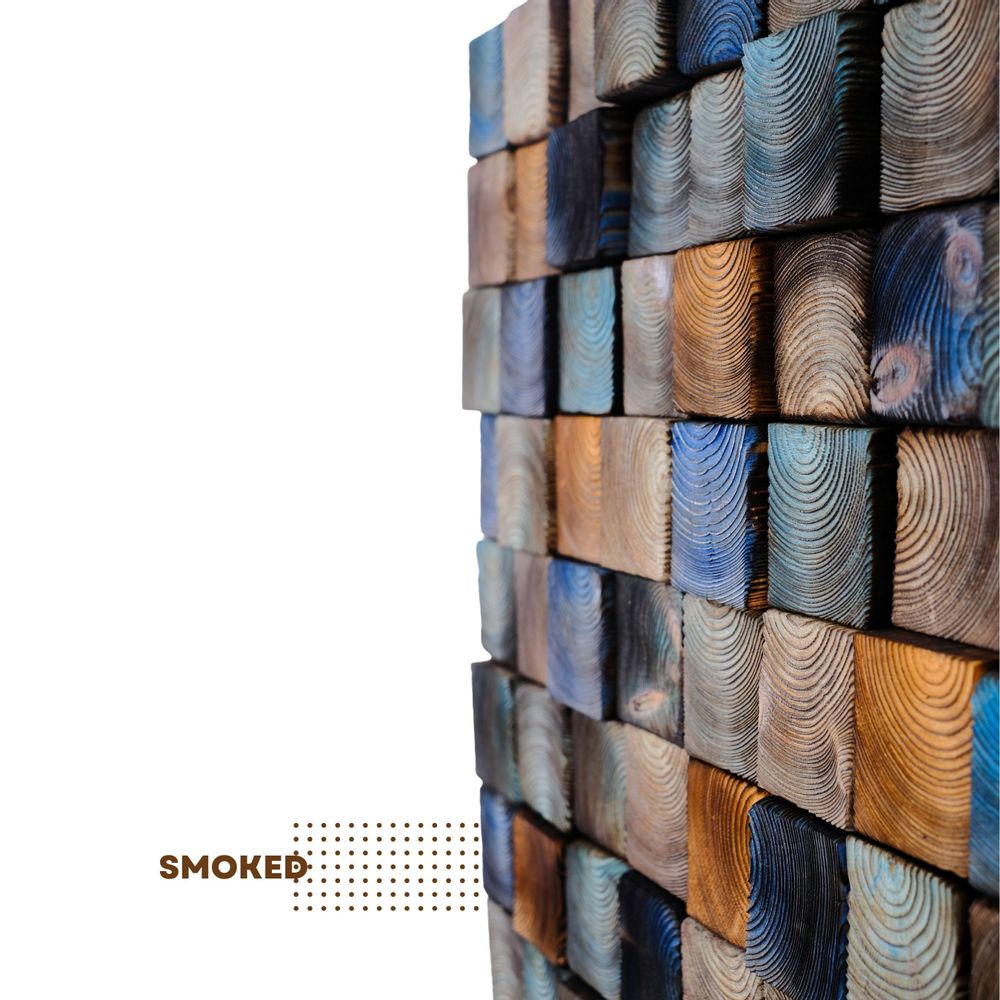 Autres décorations murales - "Sculpture Murale Fumée Bleue : Édition Limitée en Bois de Qualité Supérieure Fait Main" 100CMX100CM - ARTDESIGNA