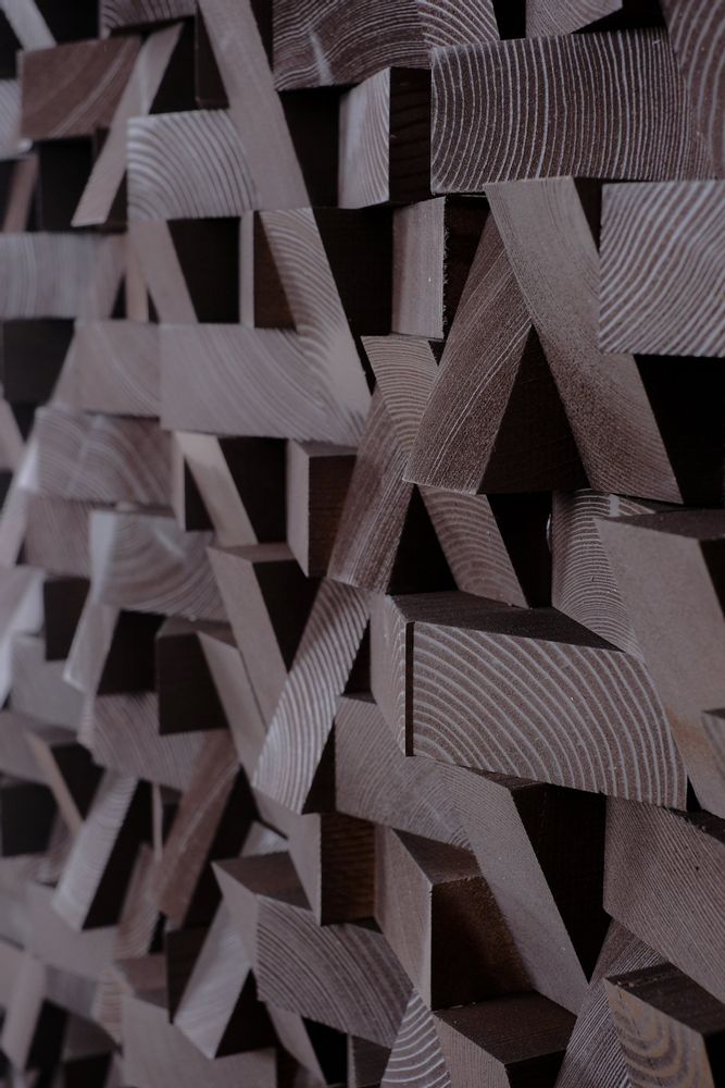 Autres décorations murales - "Copie de la Sculpture Murale Diamant Noir : Édition Limitée en Bois de Qualité Supérieure Fait Main" 100CMX100CM - ARTDESIGNA
