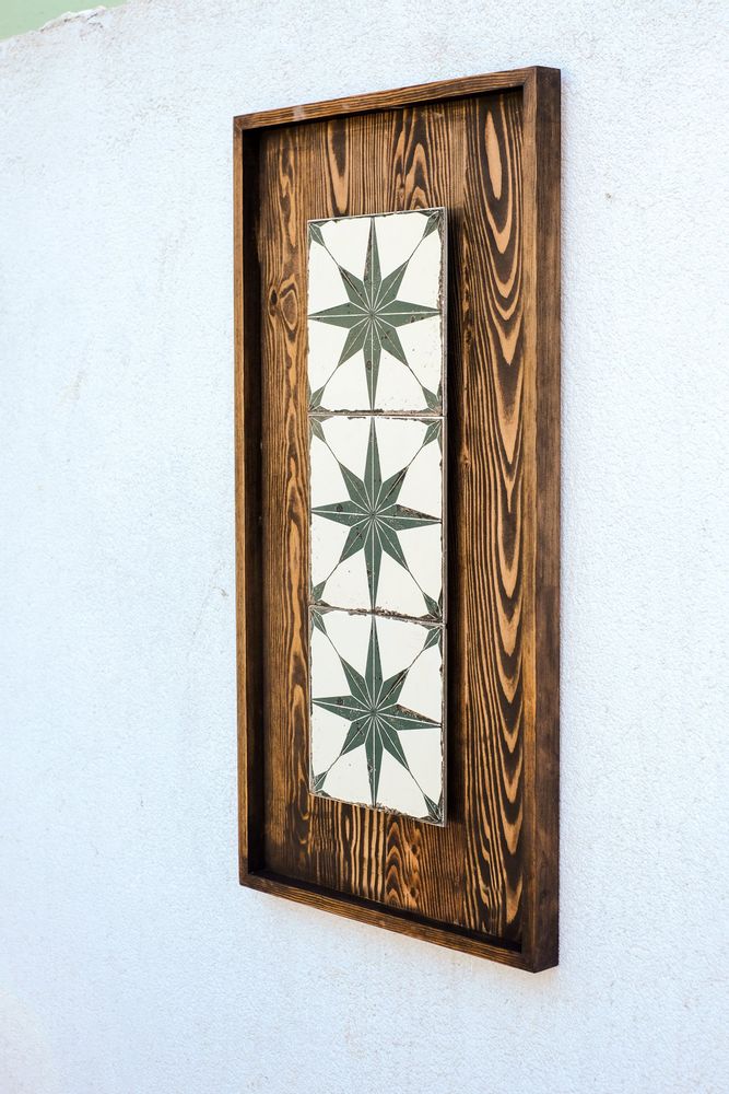 Other wall decoration - "Rustica: Premium Wood & Ceramic Handmade Wall Sculpture" 80CMX40CM - ARTDESIGNA