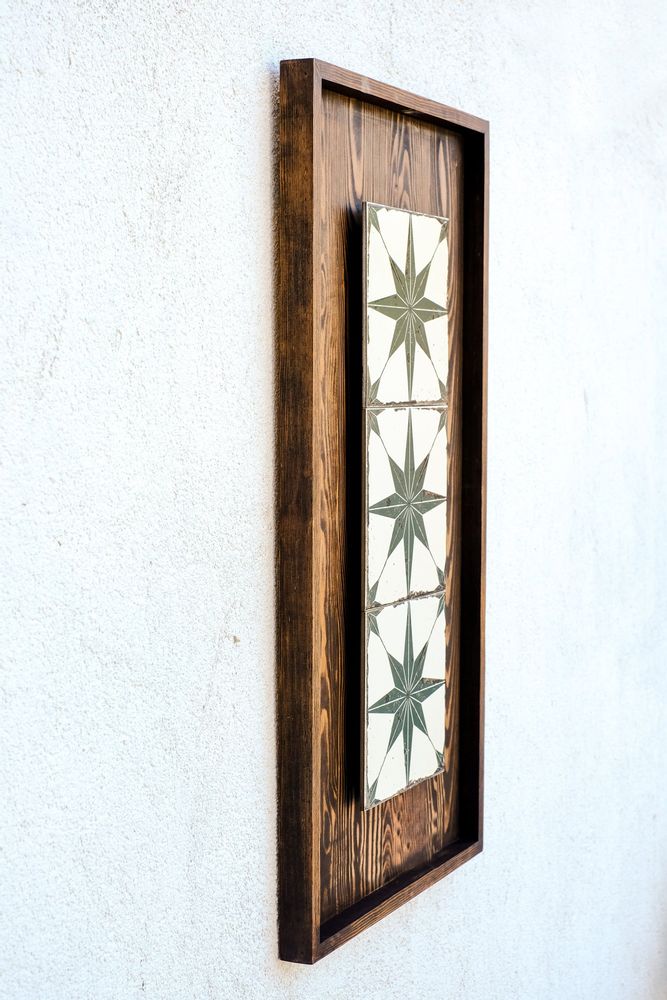 Other wall decoration - "Rustica: Premium Wood & Ceramic Handmade Wall Sculpture" 80CMX40CM - ARTDESIGNA