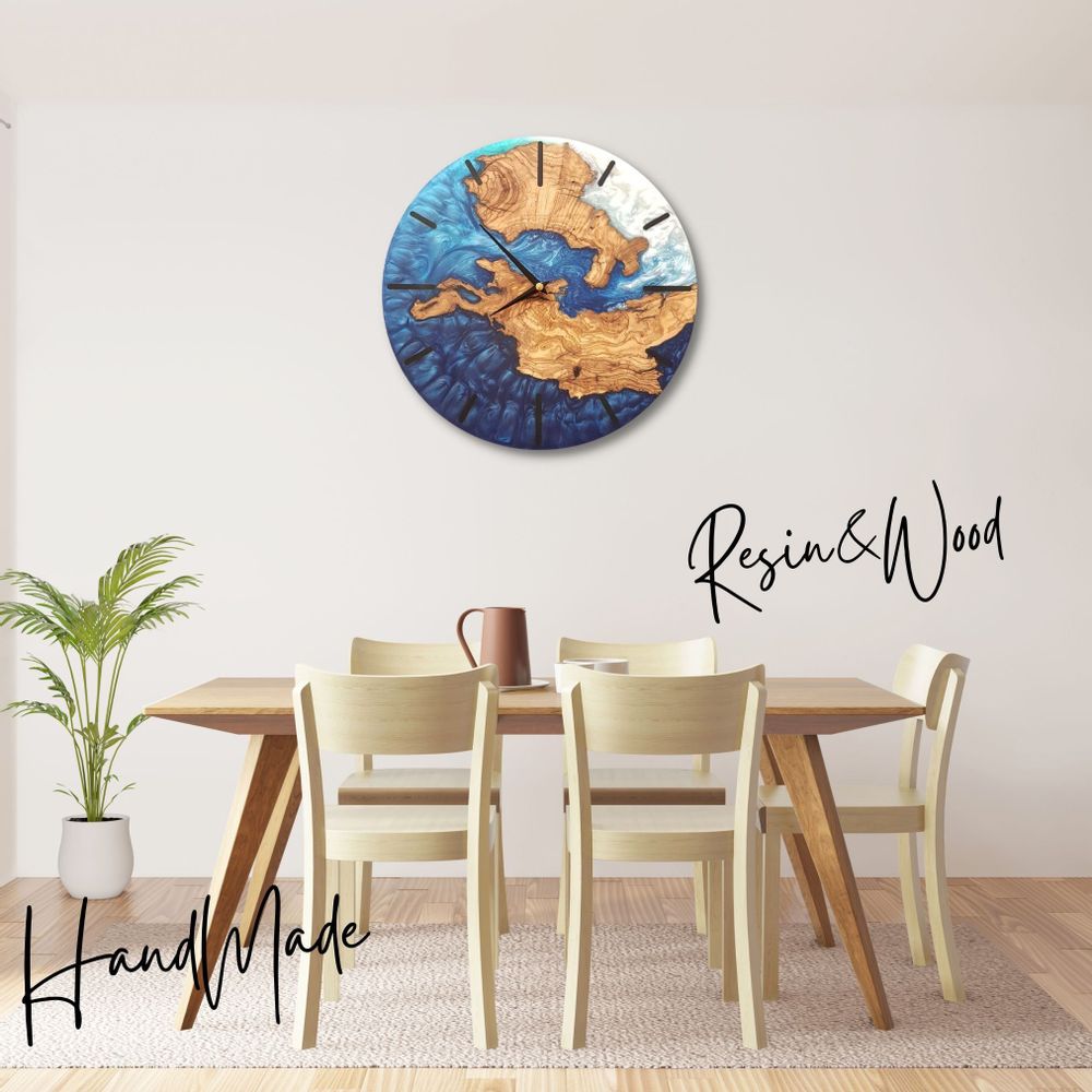Other wall decoration - "Custom Made Resin and Wood Wall Clock: Premium Handcrafted Sculptures" 80CM - ARTDESIGNA