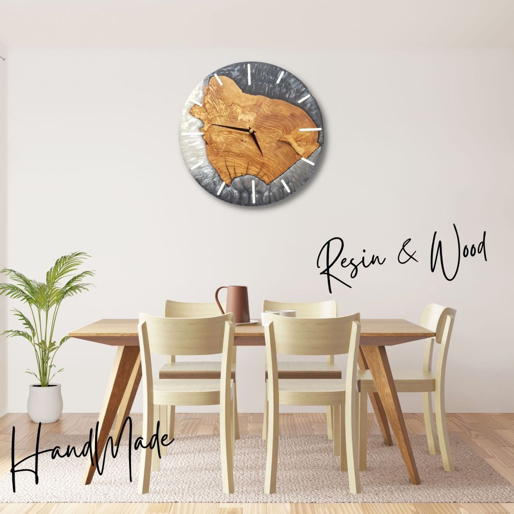 Other wall decoration - "Custom Made Resin and Olive Tree Wall Clock: Dust Premium Handcrafted Sculptures" 80CM - ARTDESIGNA