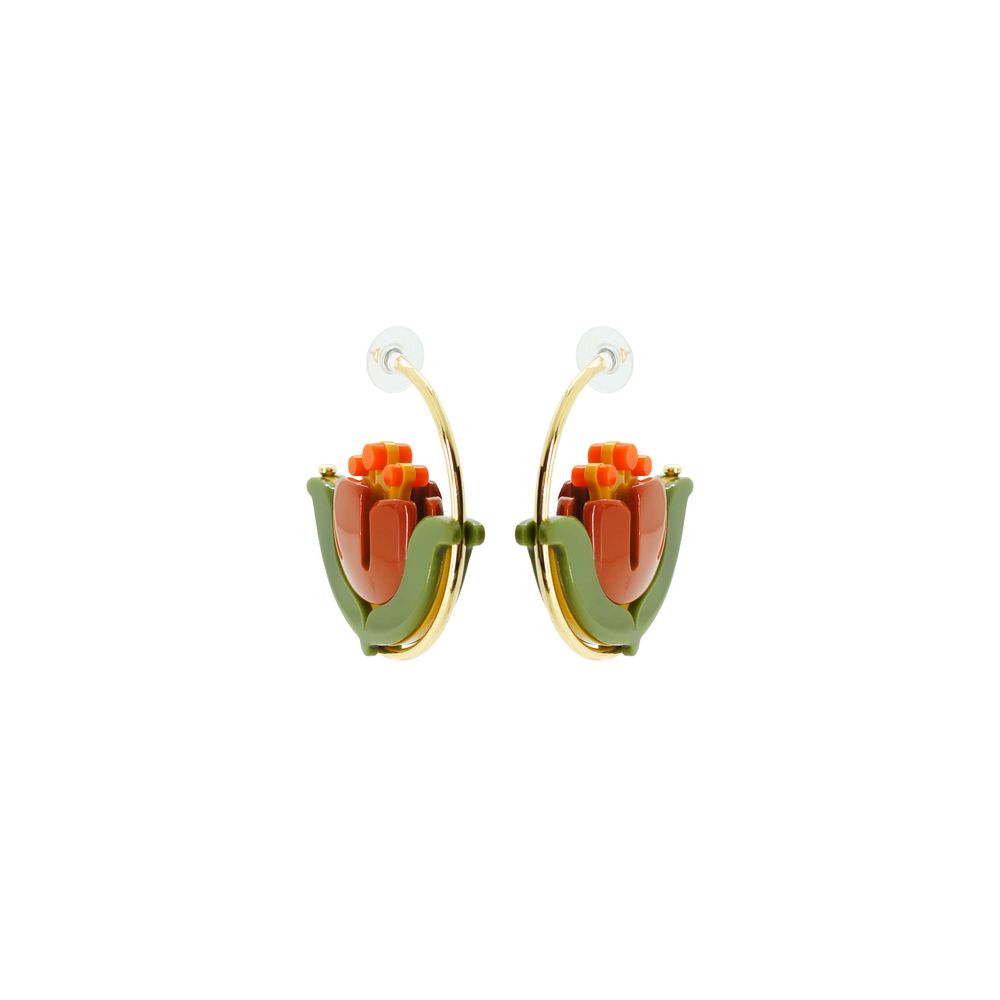 Jewelry - Earring Hoop Pequi Flower Cinnamon - GISSA BICALHO
