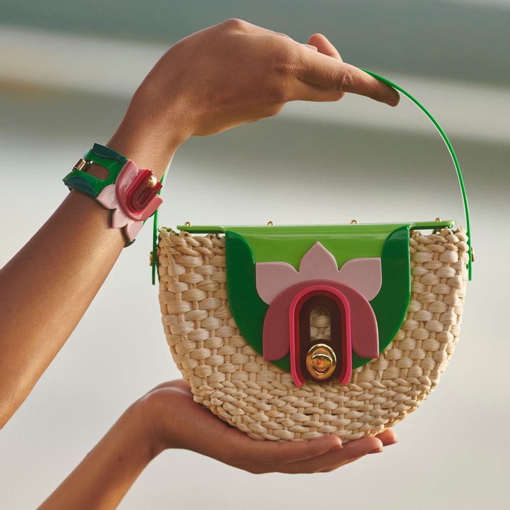 Sacs et cabas - Sac Paille Lilium Vert - GISSA BICALHO