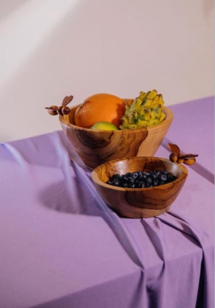 Bowls - Wood bee mini bowl - ARTESANIAS DEL ATLÁNTICO