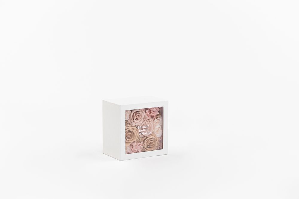 Floral decoration - The small garden - Grace - Square white box size M - BENOIT SAINT AMAND