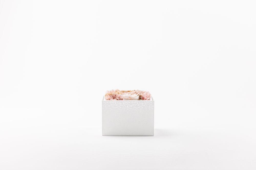 Floral decoration - The small garden - Grace - Square white box size M - BENOIT SAINT AMAND