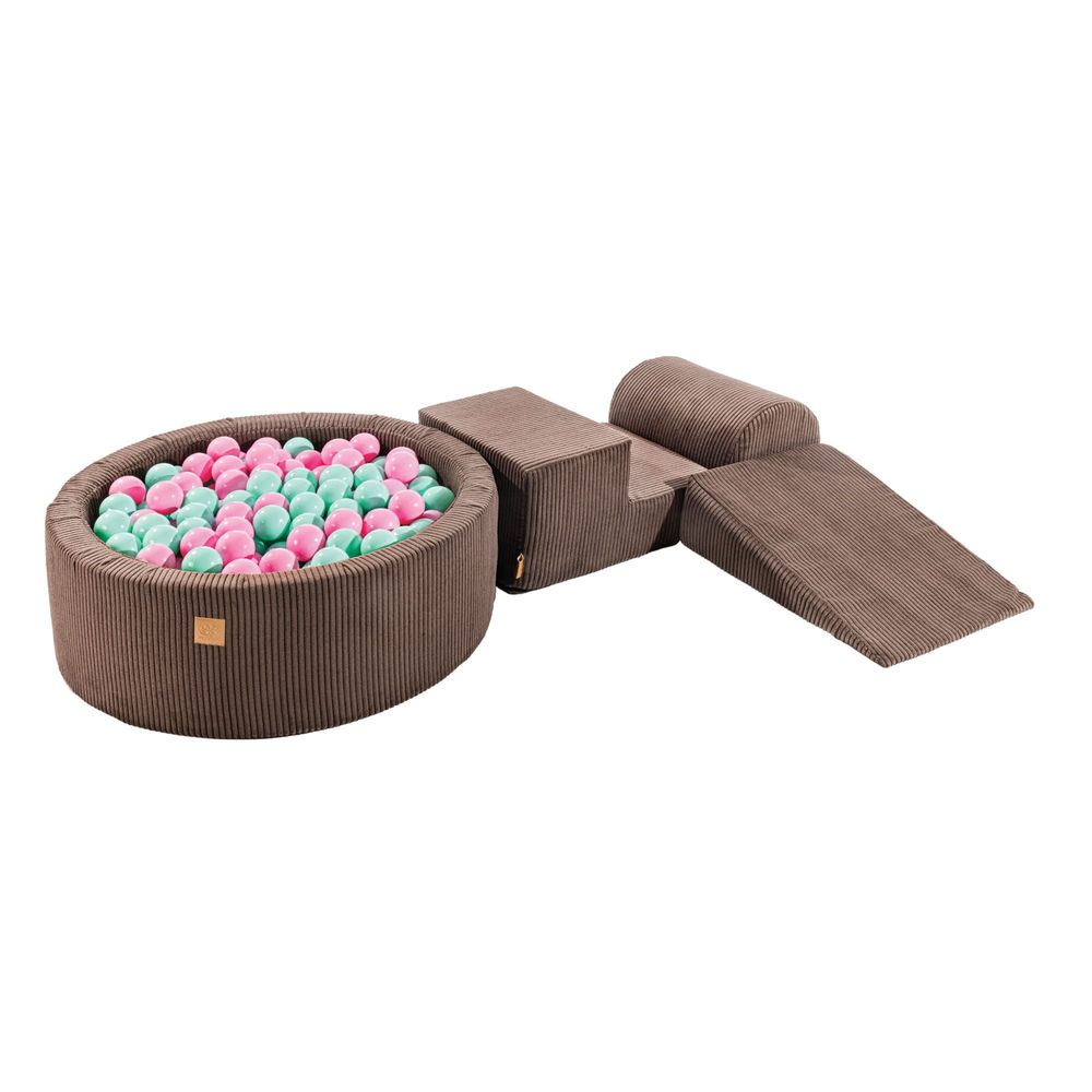 Peluches - Aesthetic Foam 3 éléments de jeu avec piscine à balles, velours côtelé - MEOWBABY