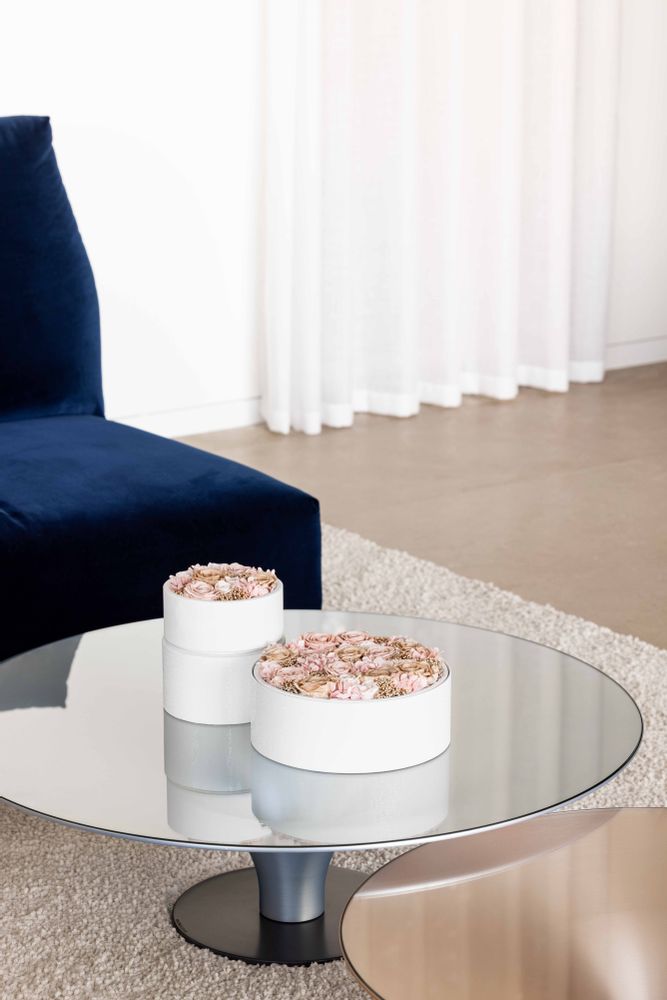 Floral decoration - The small garden - Grace - round white box size M - BENOIT SAINT AMAND