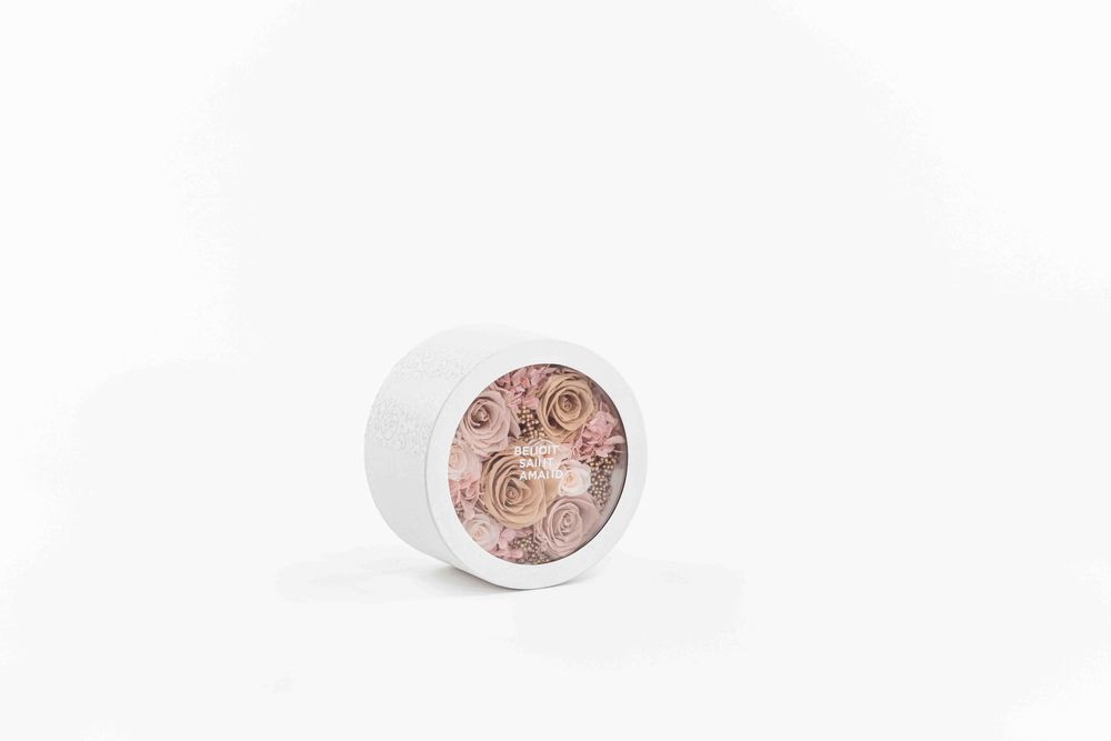 Floral decoration - The small garden - Grace - round white box size M - BENOIT SAINT AMAND