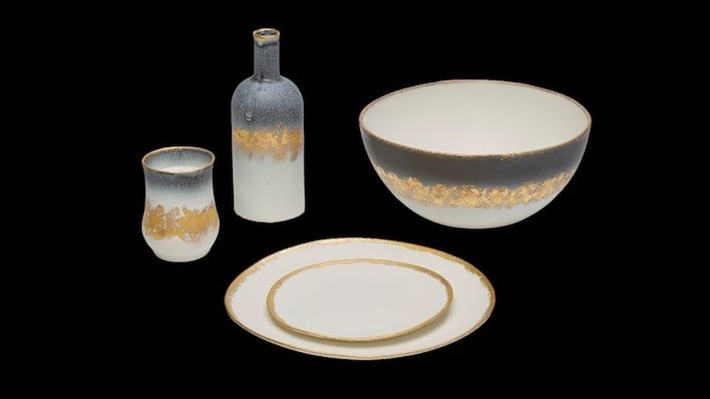 Formal plates - Golden collection - CECILE GASC PORCELAINE