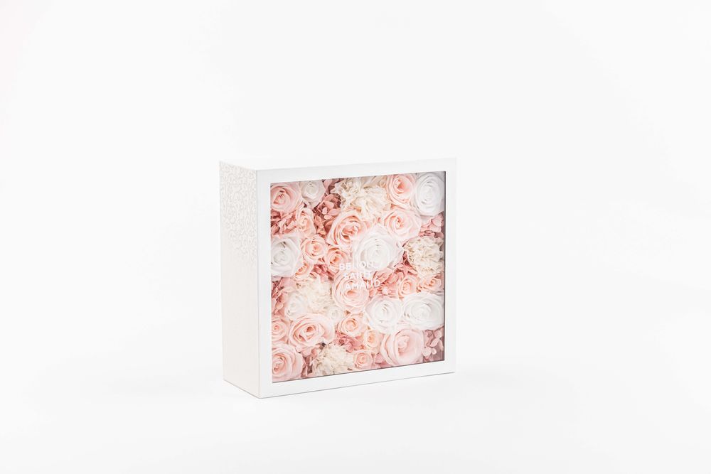 Floral decoration - The small garden - Sweet - white square box size L - BENOIT SAINT AMAND