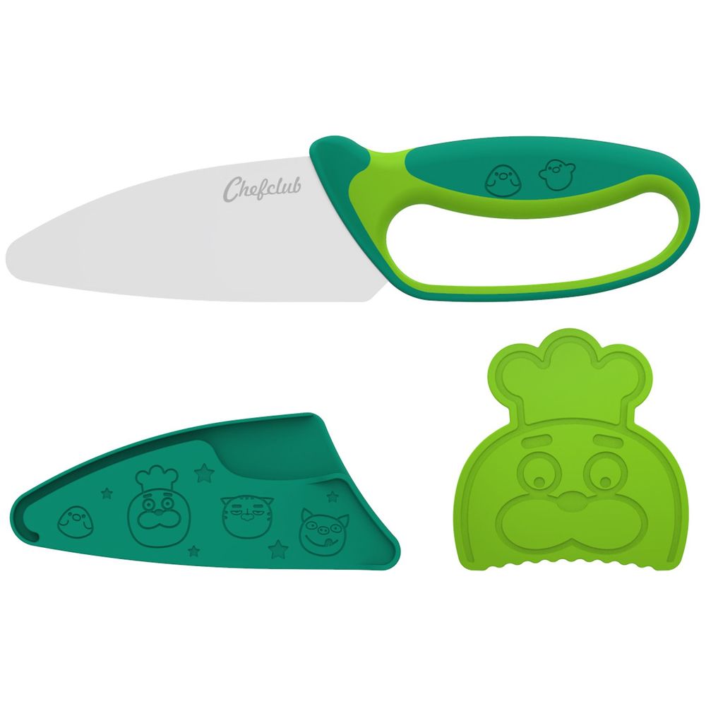 Knives - Chefclub Kids Green Chef's Knife - SNACKING MEDIA / CHEFCLUB