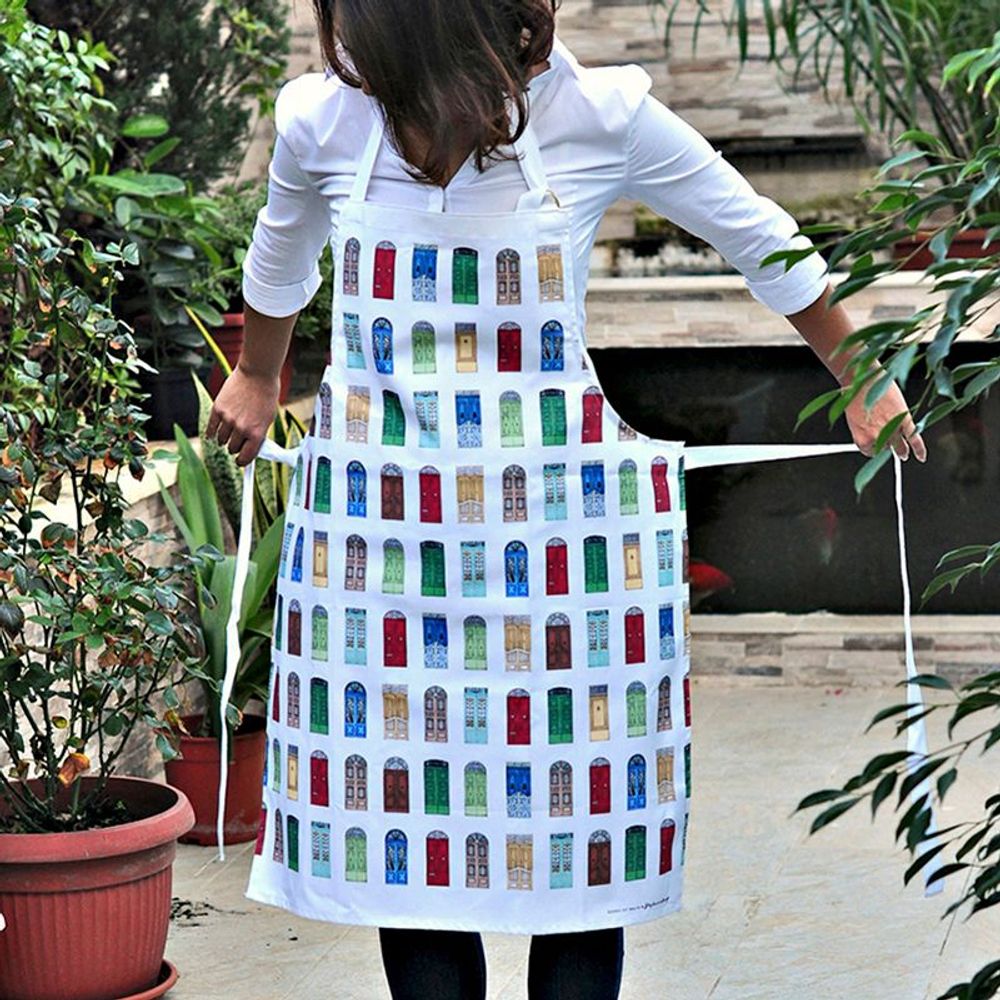 Aprons - Doors of the Med Cotton Apron - STEPHANIE BORG®
