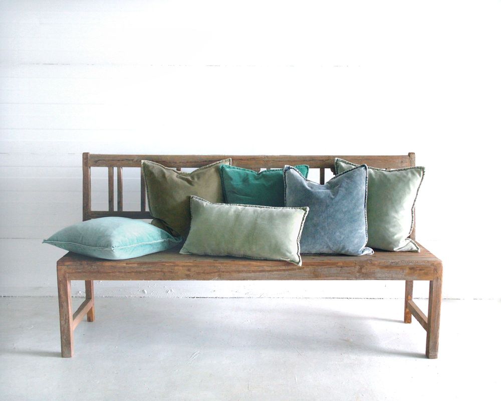 Fabric cushions - Pip Stonewashed Velvet Cushion Cover - BLUE series - ML FABRICS