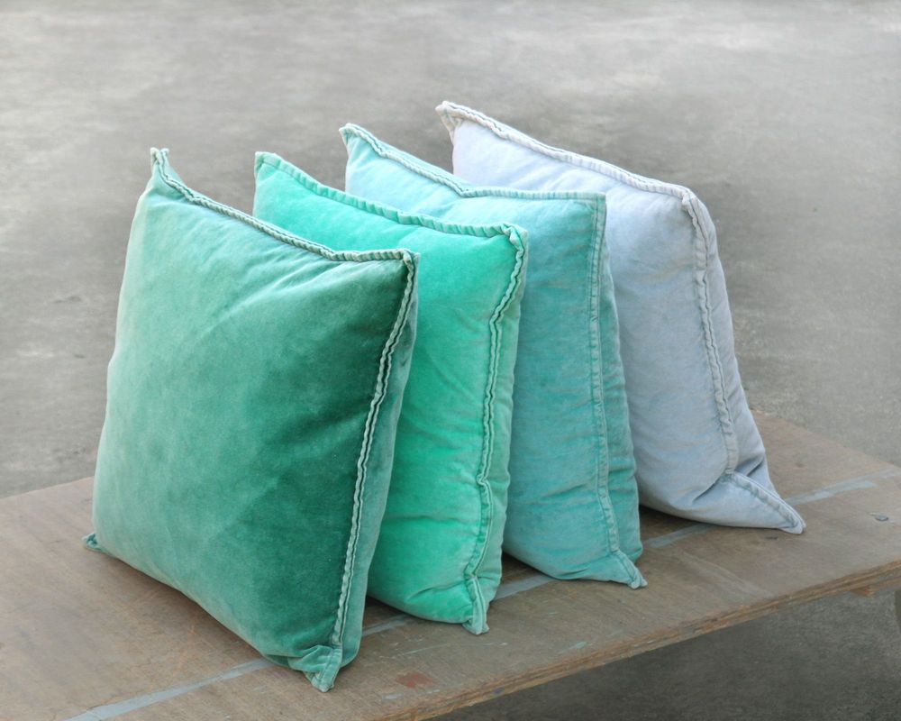 Fabric cushions - Pip Stonewashed Velvet Cushion Cover - BLUE series - ML FABRICS