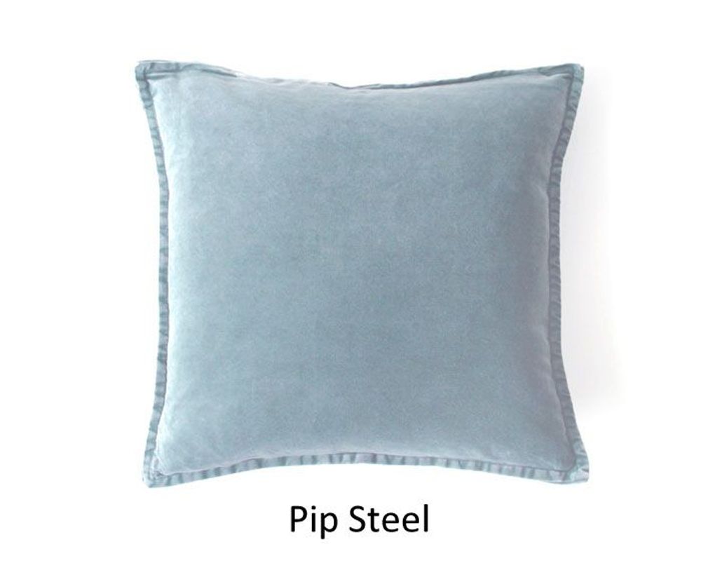 Fabric cushions - Pip Stonewashed Velvet Cushion Cover - BLUE series - ML FABRICS