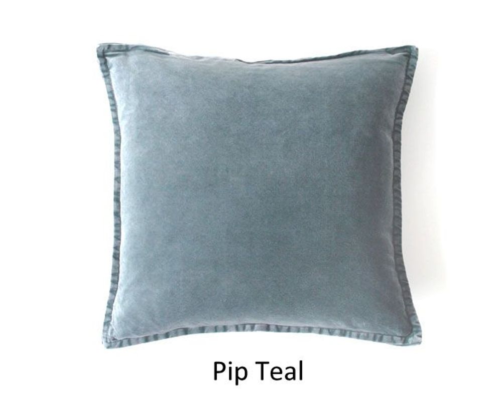 Fabric cushions - Pip Stonewashed Velvet Cushion Cover - BLUE series - ML FABRICS