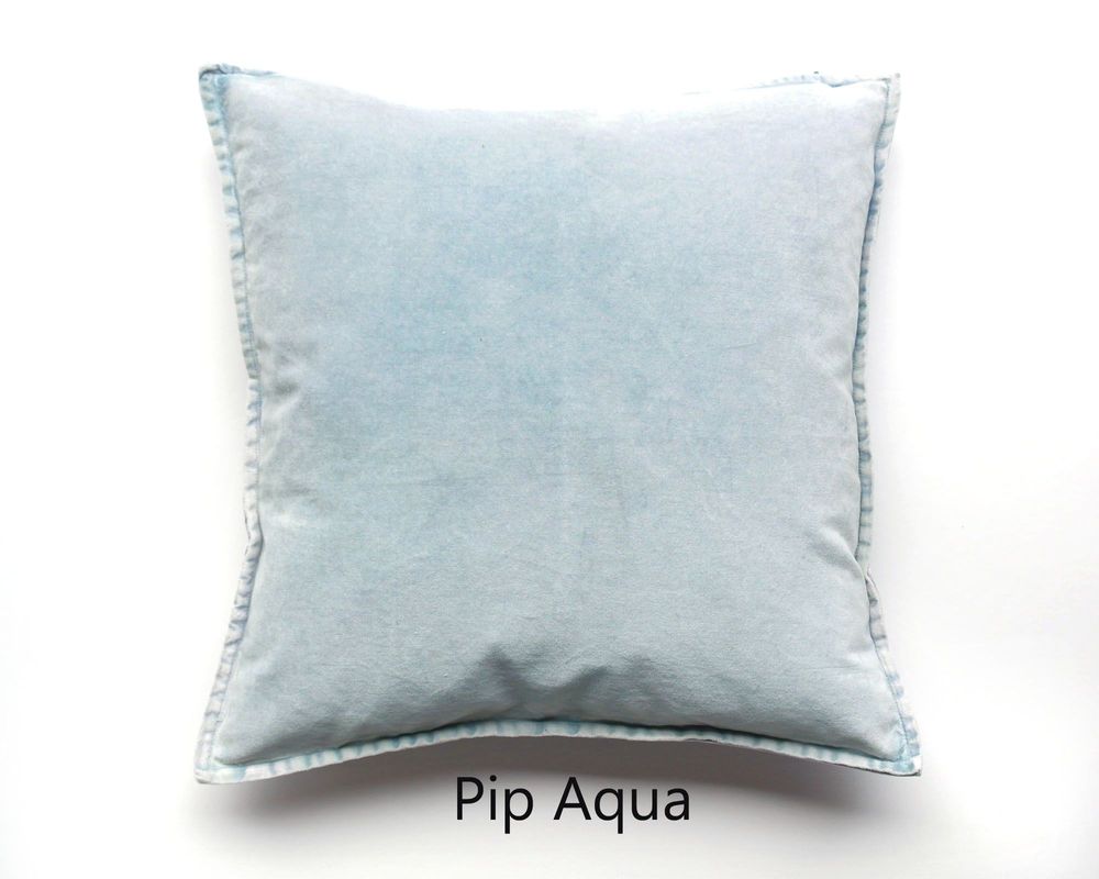 Fabric cushions - Pip Stonewashed Velvet Cushion Cover - BLUE series - ML FABRICS