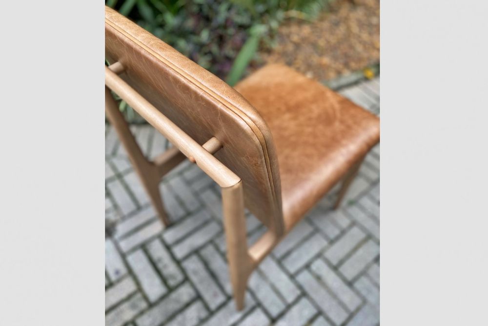 Chairs - "OSCAR" MINIMALIST CHAIR WITH SOLID WOOD ARMRESTS - ALESSANDRA DELGADO DESIGN