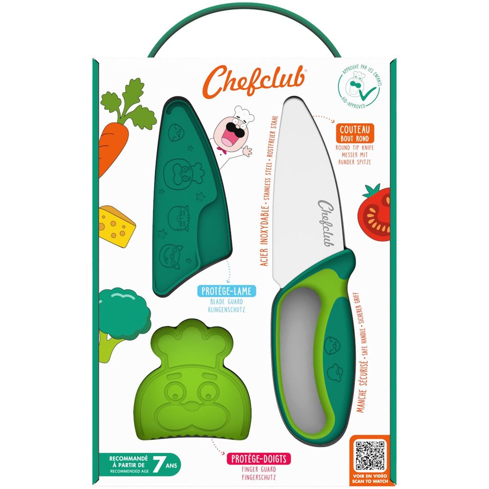 Knives - Chefclub Kids Green Chef's Knife - SNACKING MEDIA / CHEFCLUB