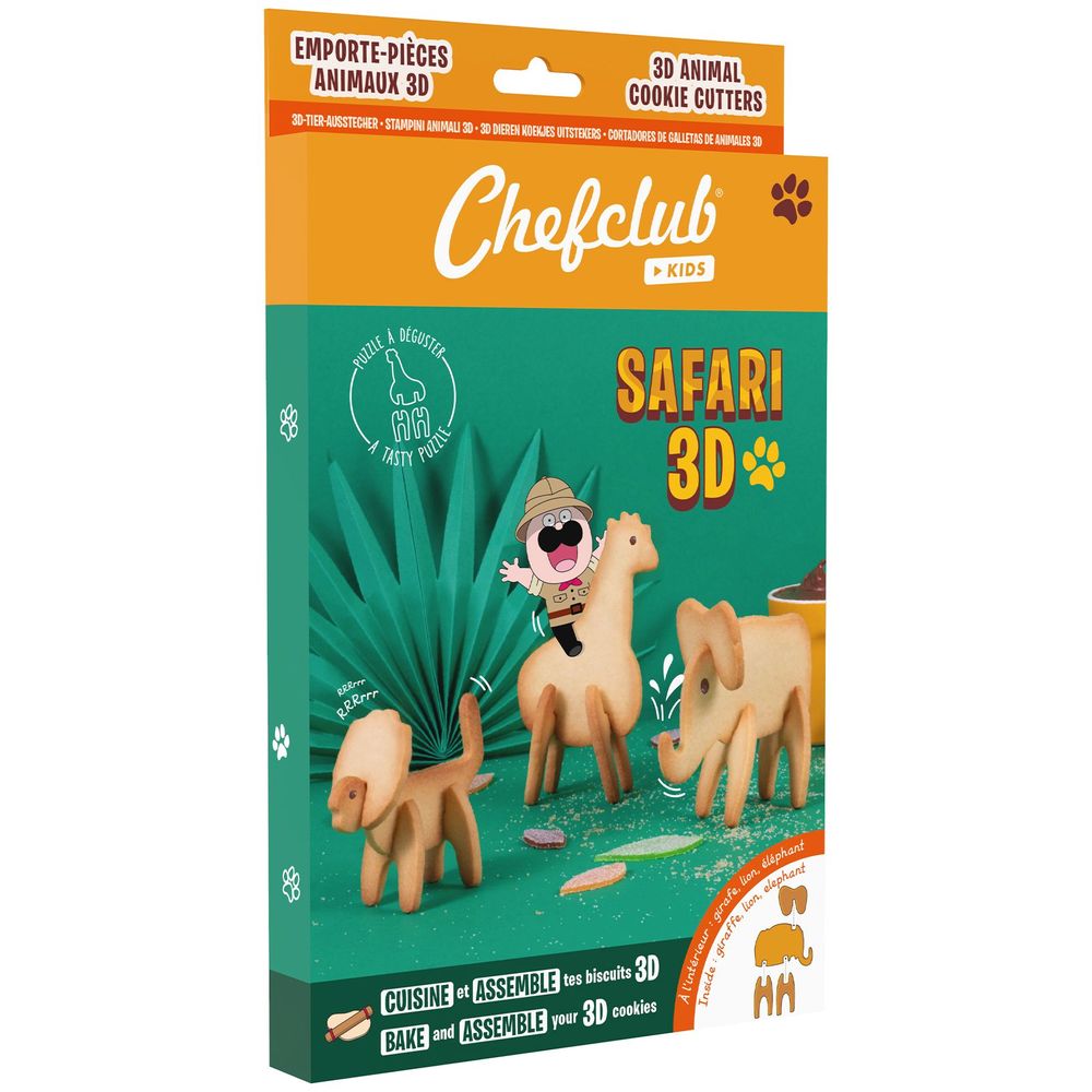 Loisirs créatifs pour enfant - Emporte-Pièces les Biscuits Safari 3D - SNACKING MEDIA / CHEFCLUB
