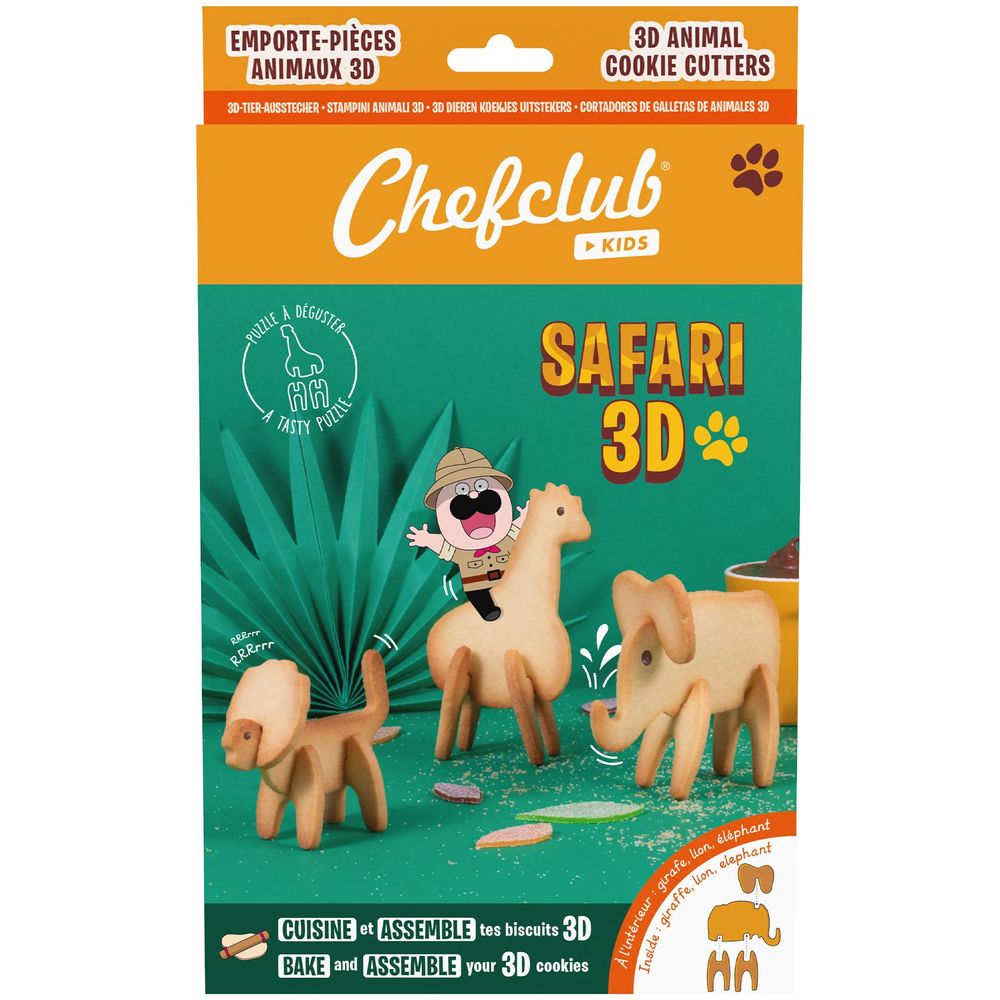 Loisirs créatifs pour enfant - Emporte-Pièces les Biscuits Safari 3D - SNACKING MEDIA / CHEFCLUB