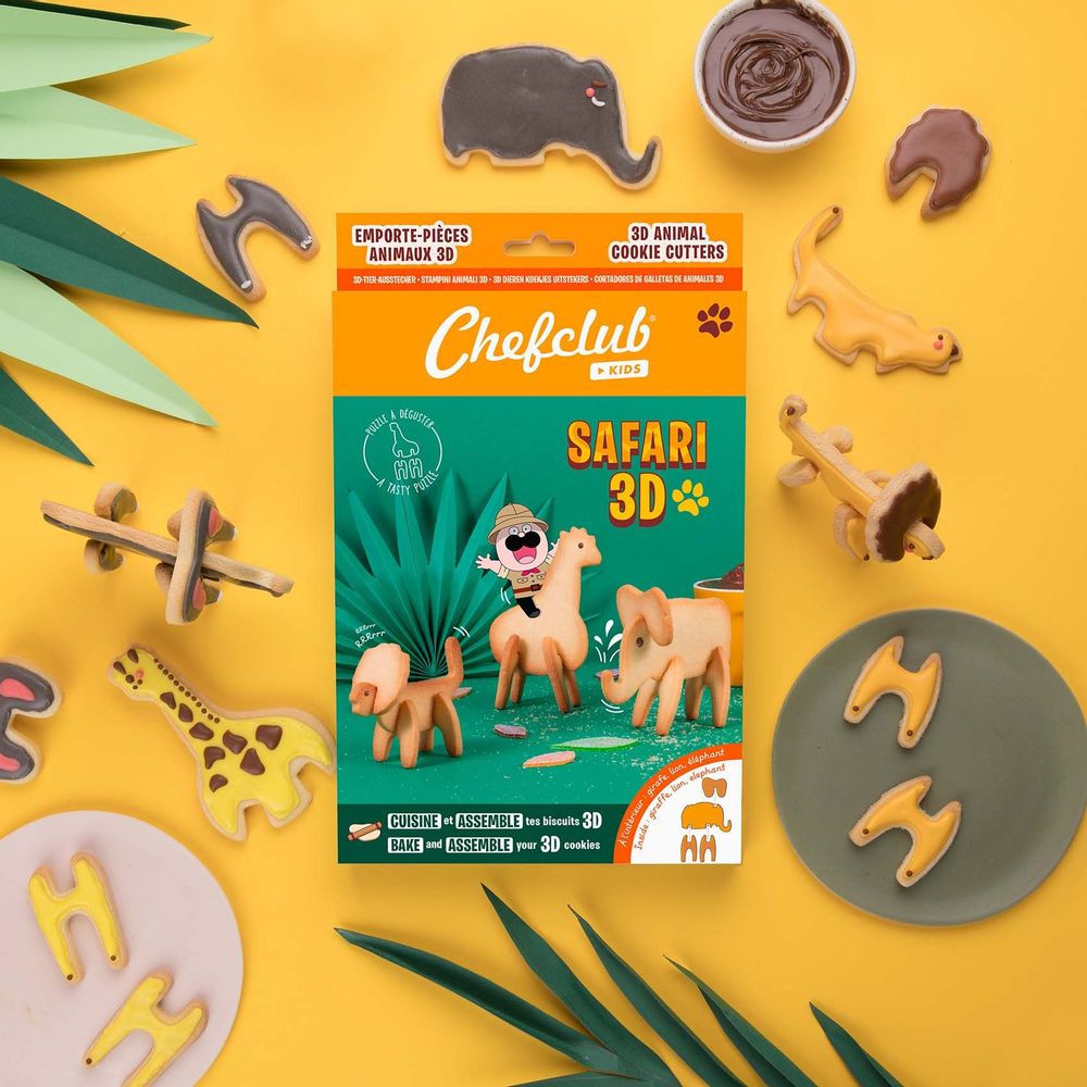 Loisirs créatifs pour enfant - Emporte-Pièces les Biscuits Safari 3D - SNACKING MEDIA / CHEFCLUB