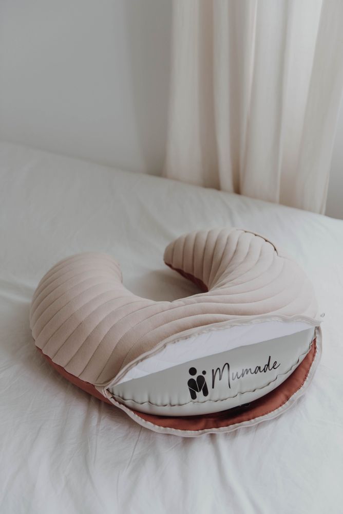 Accessoires pour puériculture - Coussin d'allaitement gonflable Mumade terracota - MUMADE