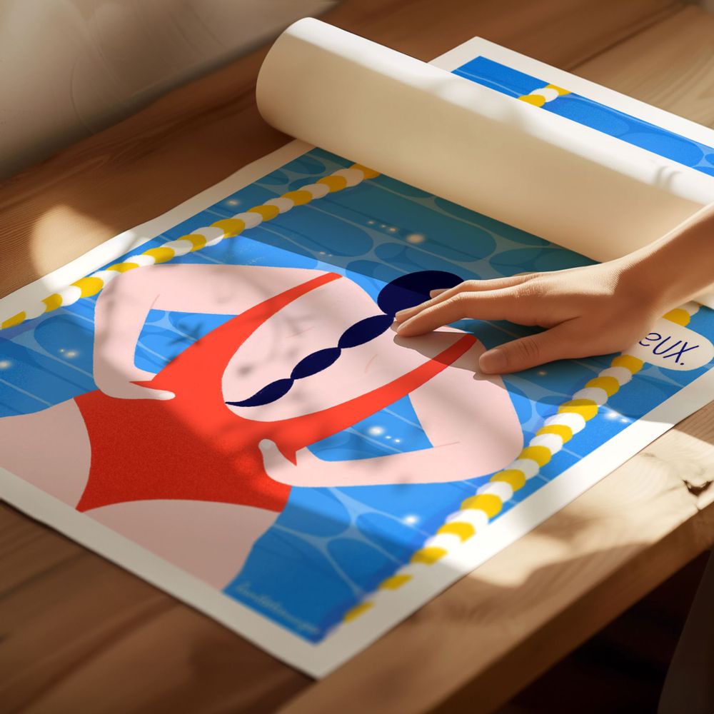 Poster - Swimming pool poster - LAVILLETLESNUAGES