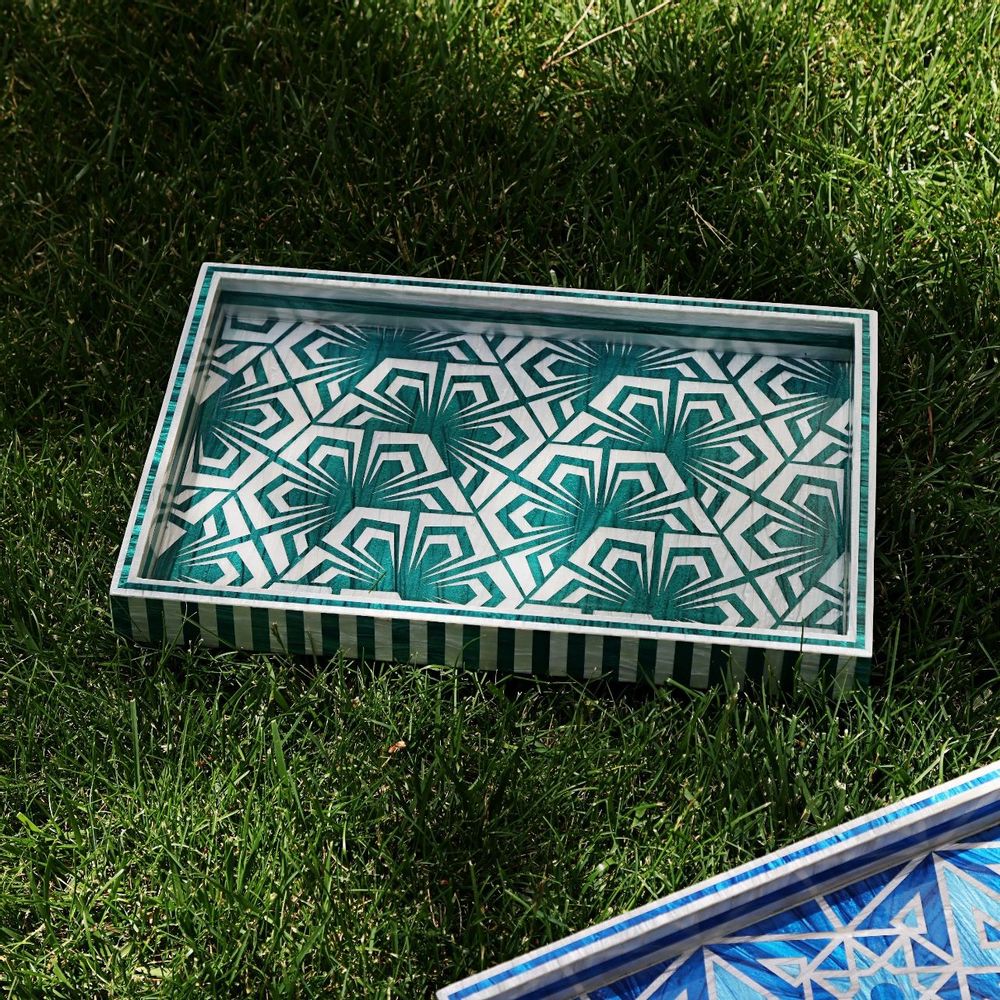 Trays - Large Mother Pearl Rectangular tray - HYA CONCEPT STORE