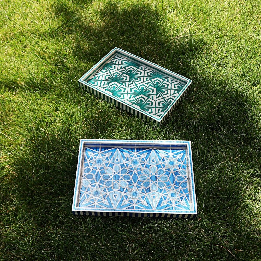 Trays - Large Mother Pearl Rectangular tray - HYA CONCEPT STORE