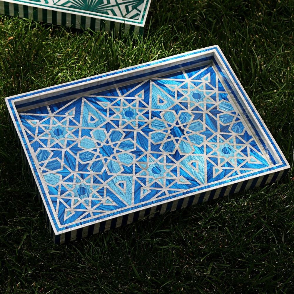 Trays - Large Mother Pearl Rectangular tray - HYA CONCEPT STORE