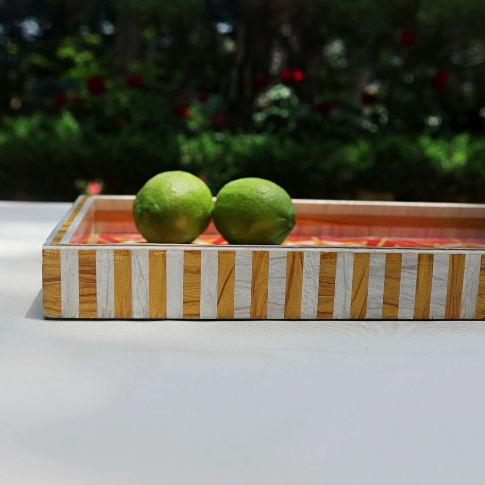 Trays - Large Mother Pearl Rectangular tray - HYA CONCEPT STORE